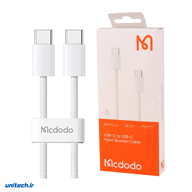 کابل دو سر تایپ سی فست شارژ 60 وات مک دودو CA569 طول 1 متر8